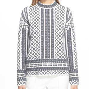 TORY BURCH Intarsia Wool Intarsia Knit Swe…